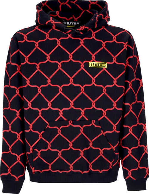 IUTER-Felpa-Cappuccio-Uomo-Net-Hoodie-Black-da-uomo