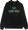 IUTER-Felpa-Cappuccio-Uomo-Say-Something-Hoodie-Black-da-uomo