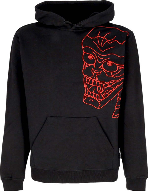 IUTER-Felpa-Cappuccio-Uomo-Skull-Hoodie-Black-da-uomo