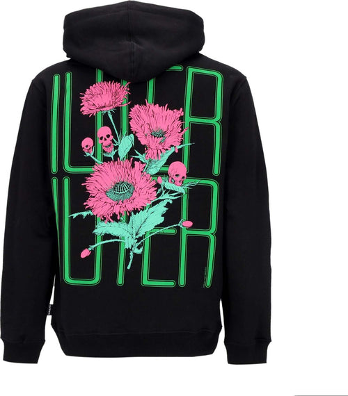 IUTER-Felpa-Cappuccio-Uomo-Spine-Skulls-Hoodie-Black-da-uomo