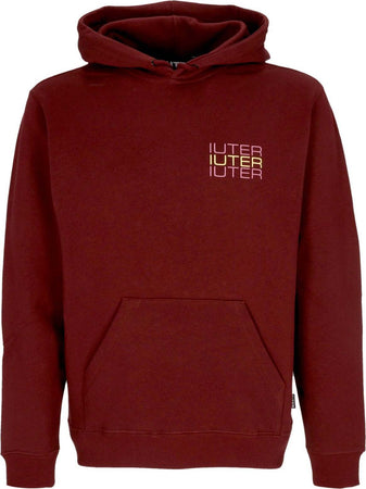 IUTER-Felpa-Cappuccio-Uomo-Spine-Skulls-Hoodie-Burgundy-da-uomo