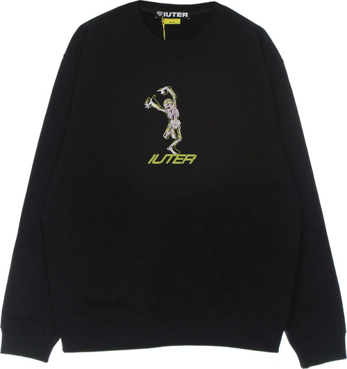 IUTER-Felpa-Girocollo-Uomo-Skeleton-Crewneck-Black-da-uomo