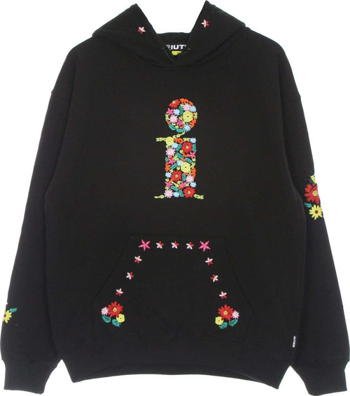 IUTER-Felpa-Leggera-Cappuccio-Uomo-Bouquet-Hoodie-Black-da-uomo