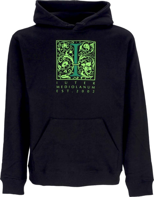 IUTER-Felpa-Leggera-Cappuccio-Uomo-Mediolanum-Hoodie-Black-da-uomo