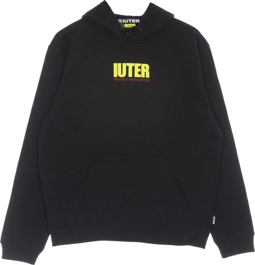 IUTER-Felpa-Leggera-Cappuccio-Uomo-Stay-Alive-Hoodie-Black-da-uomo