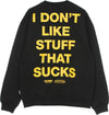 IUTER-Felpa-Leggera-Girocollo-Uomo-B&-B-Knockout-Crewneck-Black-da-uomo