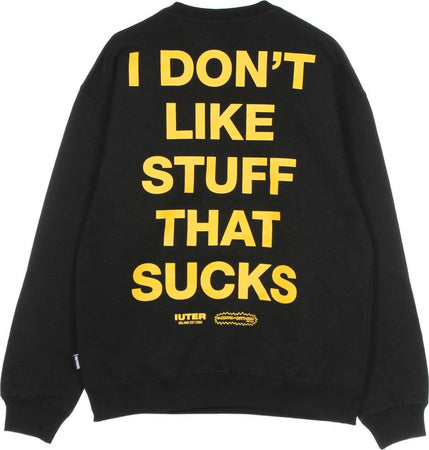IUTER-Felpa-Leggera-Girocollo-Uomo-B&amp;-B-Knockout-Crewneck-Black-da-uomo