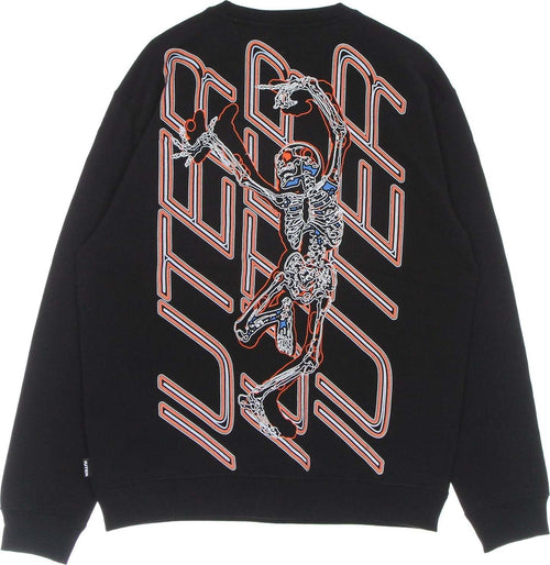 IUTER-Felpa-Leggera-Girocollo-Uomo-Skeleton-Crewneck-Black-da-uomo