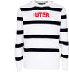 IUTER-Maglione-Leggero-Uomo-Stripes-L/s-Jumper-White-da-uomo