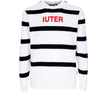 IUTER-Maglione-Leggero-Uomo-Stripes-L/s-Jumper-White-da-uomo