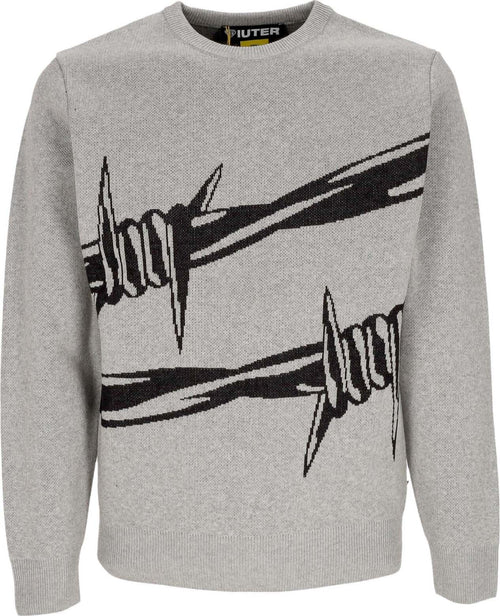 IUTER-Maglione-Uomo-Barbwire-Jumper-Light-Grey-da-uomo