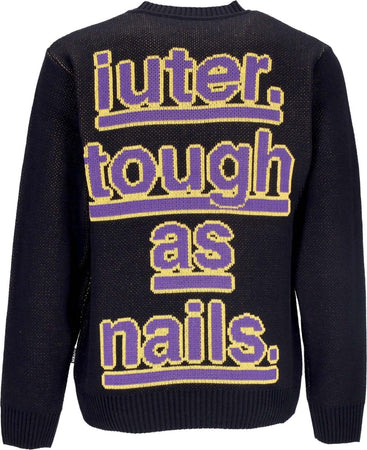 IUTER-Maglione-Uomo-Nails-Jumper-Black-da-uomo