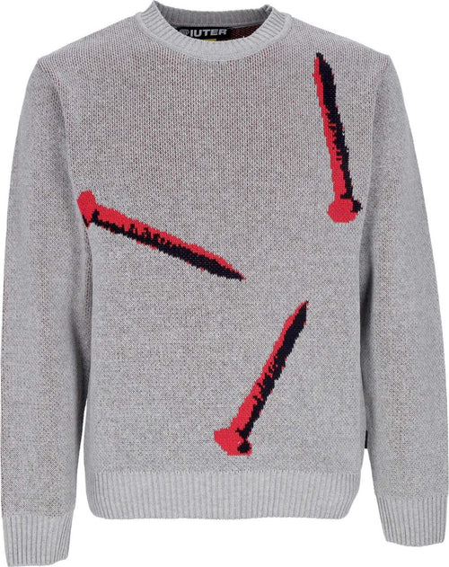 IUTER-Maglione-Uomo-Nails-Jumper-Grey-da-uomo