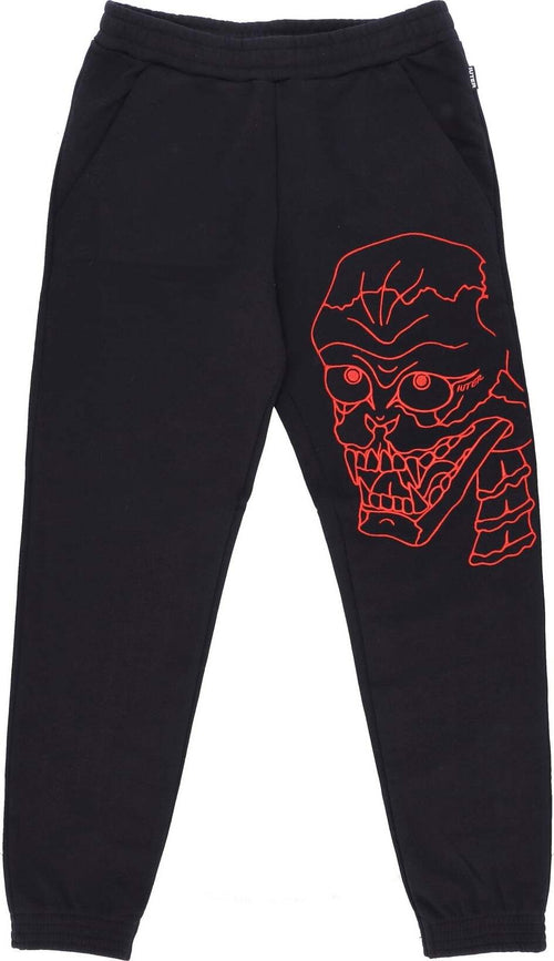 IUTER-Pantalone-Tuta-Felpato-Uomo-Skull-Sweatpant-Black-da-uomo