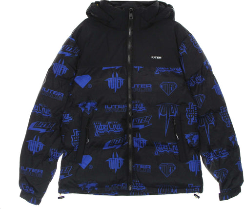 IUTER-Piumino-Uomo-Horns-Allover-Puff-Jacket-Black-da-uomo