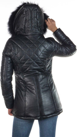 Ivette---Piumino-Donna-Nero-in-vera-pelle