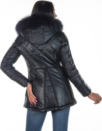 Ivette---Piumino-Donna-Nero-in-vera-pelle