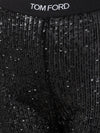Tom Ford Pantaloni Neri in Paillettes Elasticizzati da donna