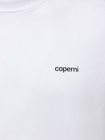 COPERNI T-Shirt in Bianco Ottico con Logo Coperni da donna