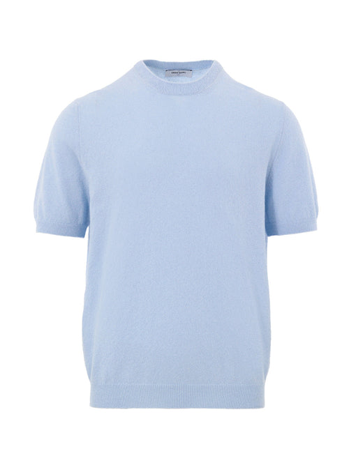 Gran Sasso Maglia Mezza Manica Effetto Knitwear in Azzurro da uomo