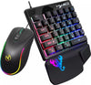 J300+V400 Tastiera e Mouse Combo RGB Illuminazione Programmabile Gaming Mouse+Tastiera da Gioco con una sola mano