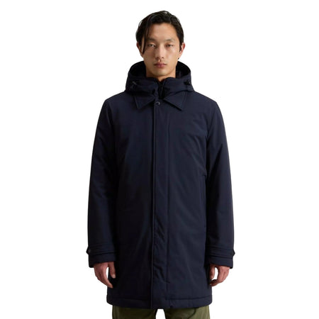 Woolrich giacche uomo woolrich - stretch 2in1 carcoat - blu da uomo