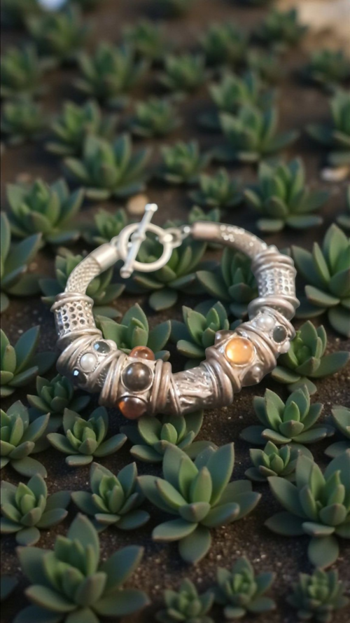 Bracciale acciaio colore argento multicolore eleganza senza tempo e stile autentico lunghezza 22 cm accessorio dal carattere deciso