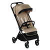 JANE' Passeggino CLAP - colore DESERT - con telaio in alluminio robusto, chiusura automatica e compatta, dimensioni adatte alle cabine degli aerei, adatto dalla nascita fino a 26 kg, con sospensioni su 4 ruote e finiture in similpelle