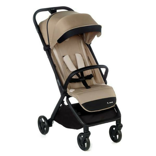 JANE' Passeggino CLAP - colore DESERT - con telaio in alluminio robusto, chiusura automatica e compatta, dimensioni adatte alle cabine degli aerei, adatto dalla nascita fino a 26 kg, con sospensioni su 4 ruote e finiture in similpelle