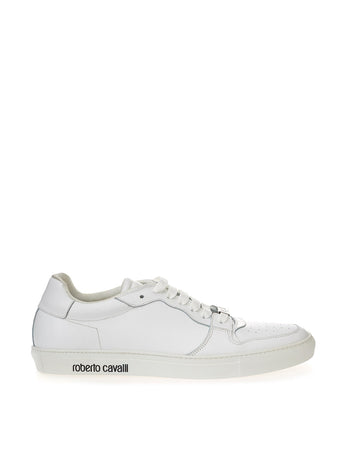 Roberto Cavalli Sneakers Bassa in Pelle Bianca da donna