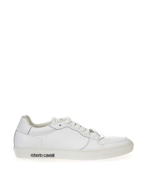 Roberto Cavalli Sneakers Bassa in Pelle Bianca da donna