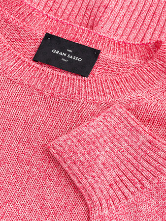 Gran Sasso Maglia Girocollo in Cotone Rosa da uomo