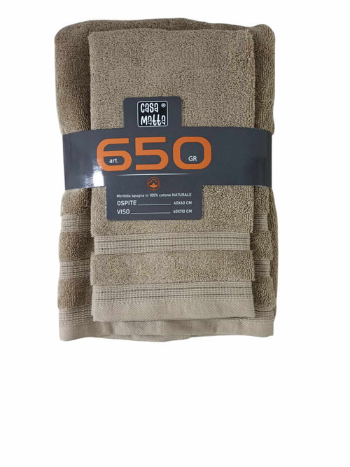 Set Asciugamani 1+1 Casa Matta 650GR  Spugna di Cotone