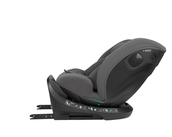 KIKKABOO Seggiolino Auto 40-150 cm i-Hike i-SIZE Dark Grey - Seggiolino Auto con Base Isofix, Da 40 a 150 cm, Omologato ECE R129/03, Girevole A 360° E Reclinabile, Gruppo 0+/1/2/3 Da 0 A 12 Anni, Dark Grey, grigio