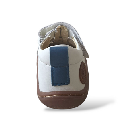 Ragnetto bambino Gioseppo Rangeley bianco pelle velcro barefoot primi passi