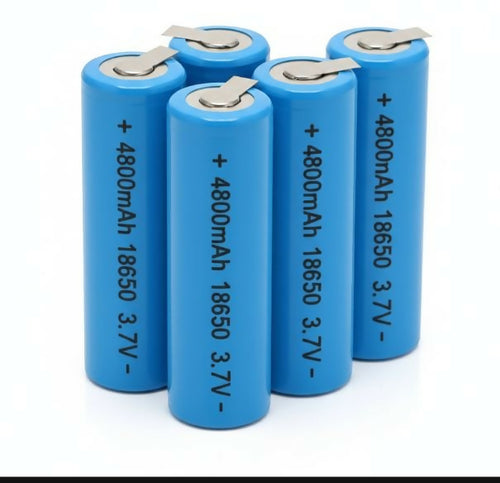 Maxi Pacco 5x Batterie 18650 Ioni di Litio Ricaricabili 4800mAh Con Linguette e Paglietta per Saldare Pacco Batterie