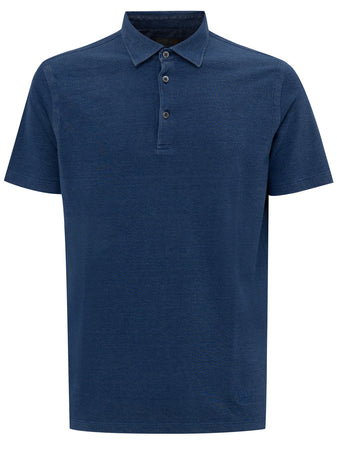 Corneliani Polo manica corta blu navy da uomo
