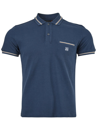 Corneliani Polo in Piquet Blu da uomo