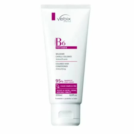 vebix B6 phytamin balsamo capelli colorati intensificante 95% ingredienti naturali testato al nichel, cromo, mercurio, cobalto 200 ml