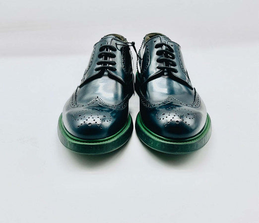 JACKAL scarpa derby uomo in pelle abrasivata verde con fondo verde in vera gomma