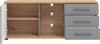 JADDIE - porta tv un anta tre cassetti moderno minimal in legno cm 161,5 x 40 x 65 h Grigio