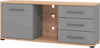 JADDIE - porta tv un anta tre cassetti moderno minimal in legno cm 161,5 x 40 x 65 h Grigio