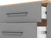 JADDIE - porta tv un anta tre cassetti moderno minimal in legno cm 161,5 x 40 x 65 h Grigio