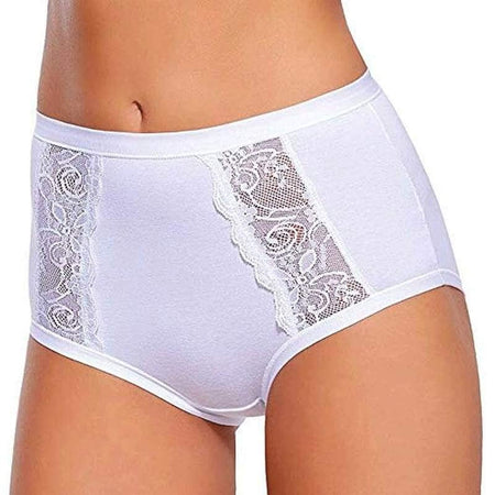 Slip Culotte in Cotone Jadea Mod. 534 in Pizzo Alta Vita Bianco/Nero