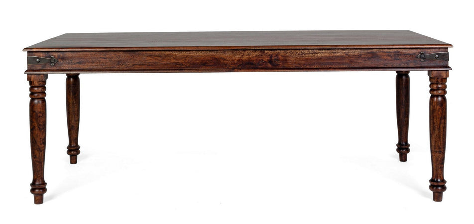 Tavolo Jaipur rettangolare, con gambe, piano in legno massiccio, stile fusion
