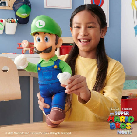Jakks-Pacific-Super-Mario-Bros.-Movie-Plush-Di-Super-Mario-/-Luigi-Posabile-Alto-30-Cm-Con-Occhi-Realistici-Bambini-E-Collezionisti!