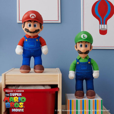 Jakks-Pacific-Super-Mario-Bros.-Movie-Plush-Di-Super-Mario-/-Luigi-Posabile-Alto-30-Cm-Con-Occhi-Realistici-Bambini-E-Collezionisti!