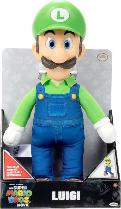 Jakks-Pacific-Super-Mario-Bros.-Movie-Plush-Di-Super-Mario-/-Luigi-Posabile-Alto-30-Cm-Con-Occhi-Realistici-Bambini-E-Collezionisti!