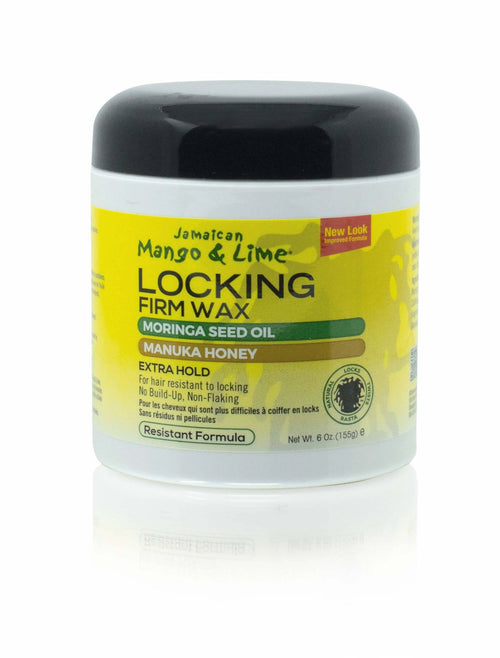 JAMAICAN MANGO & LIME LOCKING FIRM WAX MORINGA SEED OIL MANUKA HONEY EXTRA HOLD JAR 6 OZ 177 G PER CAPELLI