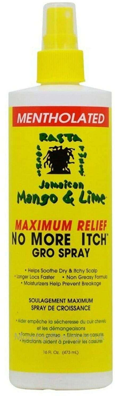 Jamaican Mango & Lime Medicated No More Itch Gro Spray Max 473 Spray per Capelli Rasta Anti Prurito E Idratante